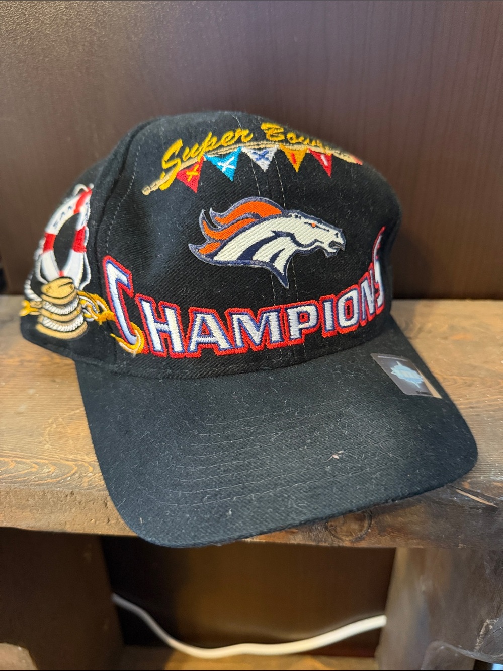 Denver Broncos Black 'Champions' Embroidered Cap